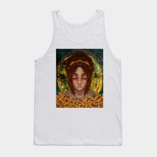 Young Fairy Girl Gold Dress Gold Moon PhaSE Tank Top